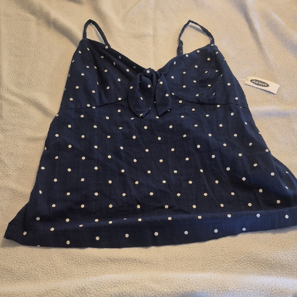Old Navy Dark Blue Polka Dot Camisole